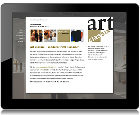 art classix Kunstmesse Website