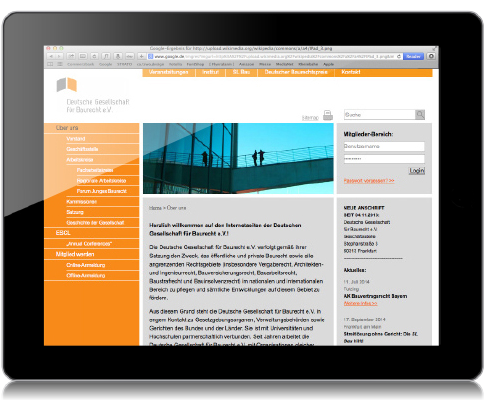 Deutsche Gesellschaft für Baurecht e.V. Website